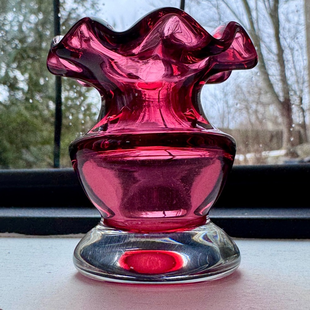 Antique Cranberry Glass Vase